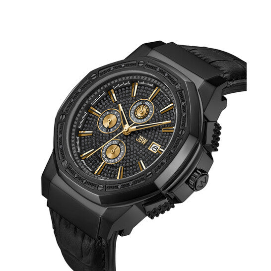 JBW Saxon Quartz Black Dial Unisex Watch Item No. JB-6101L-S