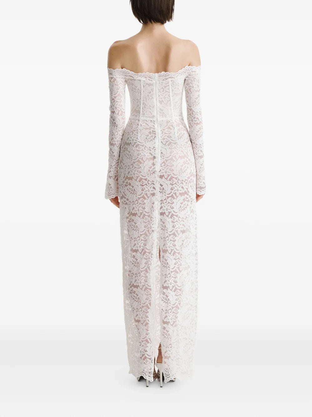 2310 STUDIO lace corset off-shoulder maxi dress