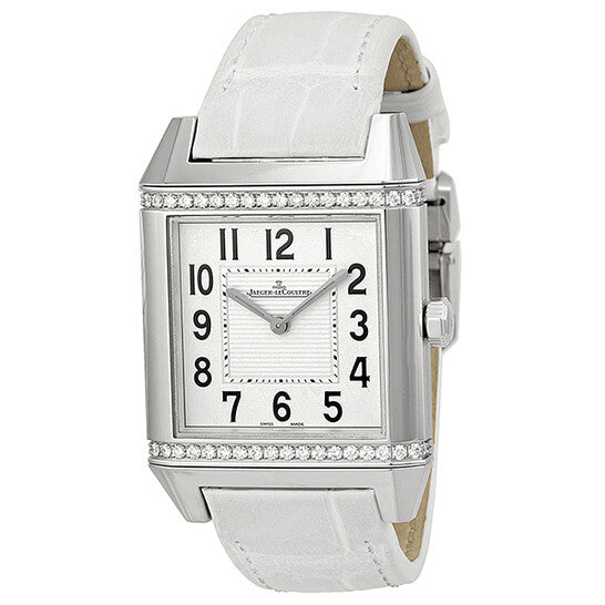 Jaeger LeCoultre White Dial White Leather Ladies Watch  Item No. Q7068421