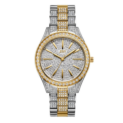 JBW Cristal 34 Quartz Diamond Gold Dial Ladies Watch  Item No. J6383D