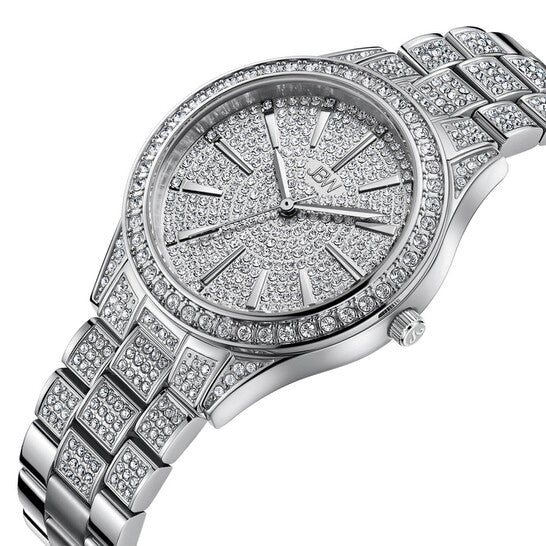 JBW Cristal 34 Quartz Diamond Silver Dial Ladies Watch  Item No. J6383C