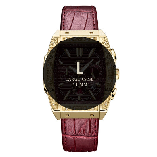 JBW Echelon Chronograph Quartz Diamond Red Dial Men's Watch  Item No. J6379B