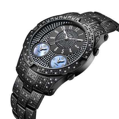 JBW Men's Jet Setter III 1.18 ctw Diamond Black Ion-Plated Stainless Steel Watch  Item No. J6348D
