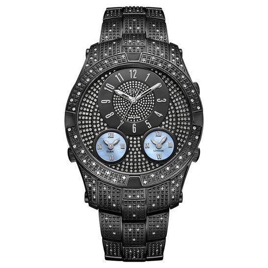 JBW Men's Jet Setter III 1.18 ctw Diamond Black Ion-Plated Stainless Steel Watch  Item No. J6348D