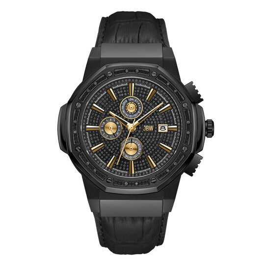 JBW Saxon Quartz Black Dial Unisex Watch  Item No. JB-6101L-S