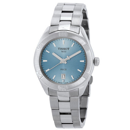 Tissot PR 100 Quartz Light Blue Dial Ladies Watch  Item No. T1019101135100