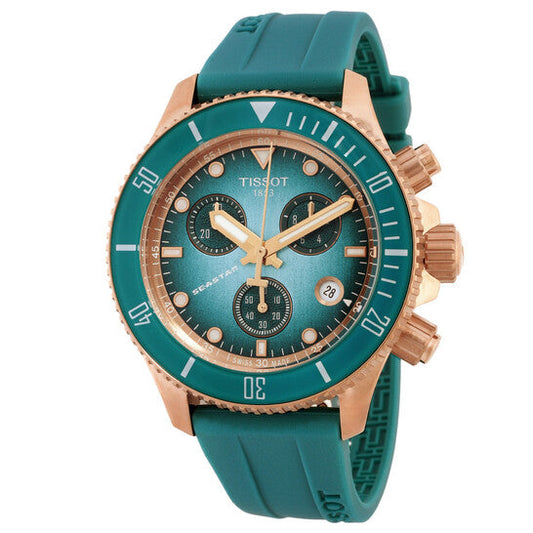 Tissot Seastar Chronograph Quartz Turquoise Dial Watch  Item No. T1202173704100