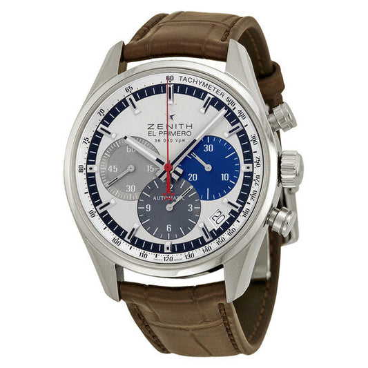 Zenith El Primero 36000 VPH Slver Dial Brown leather Men's Watch  Item No. 03.2150.400/69.C713