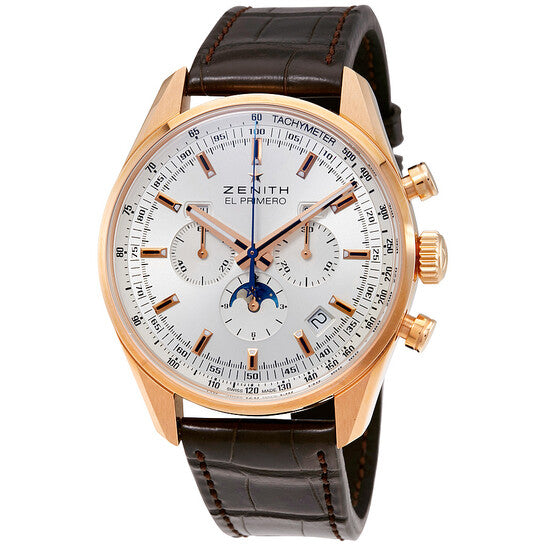 Zenith El Primero Automatic Silver Dial 18kt Rose Gold Men's Watch 18209141001C494 Item No. 18.2091.410/01.C494