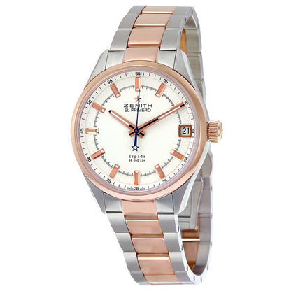 Zenith El Primero Espada White Dial Stainless Steel and 18kt Rose Gold Men's Watch  Item No. 51.2170.4650/01.M2170