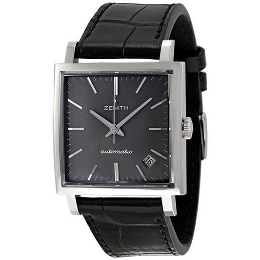 Zenith Black Dial Black Leather Vintage 1965 Men's Watch  Item No. 03.1965.670/91.C591
