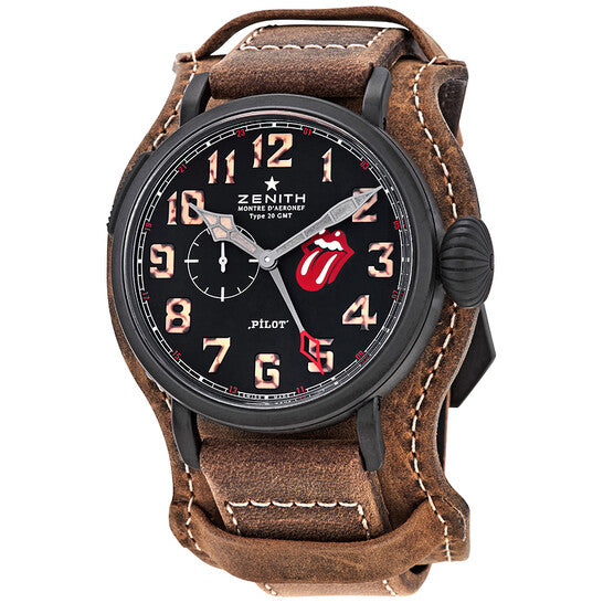 Zenith Pilot Automatic Rolling Stones Limited Editoin Black Dial Men's Watch  Item No. 96.2435.693/97.C738