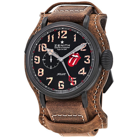 Zenith Pilot Automatic Rolling Stones Limited Editoin Black Dial Men's Watch  Item No. 96.2435.693/97.C738